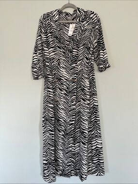 NWT ASOS  Double Breasted Zebra Midi/Maxi Dress